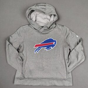 Buffalo Bills Nike Hoodie Women Medium Gray Relaxed Fit Pullover Pockets NFL EC